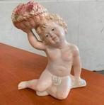 Beeld schitterend antiek beeldje engel baby vrouw figuur., Ophalen of Verzenden