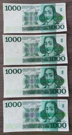 4 biljetten van 1000 gulden 1972 Spinoza voor 1200 euro, 1000 gulden, Ophalen of Verzenden