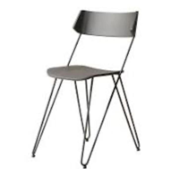 Eetkamerstoel, hout, antraciet, strak, design, elegant, 8, Huis en Inrichting, Stoelen, Zo goed als nieuw, Vijf, Zes of meer stoelen