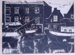 Dirk Nap - 1908 -1983) - Turfmarkt Alkmaar -  houtsnede, Verzenden