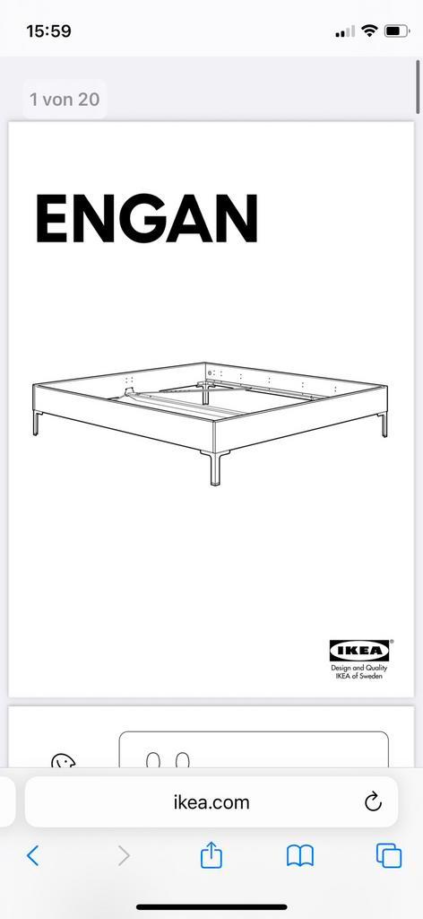 Bed ENGAN, Huis en Inrichting, Slaapkamer | Stapelbedden en Hoogslapers, Zo goed als nieuw, Stapelbed, Eenpersoons, Ophalen