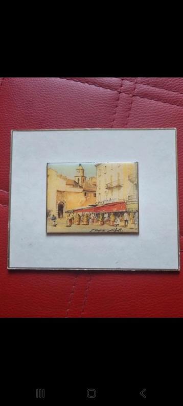 Schilderijtje Saint-Tropez - 12x10 cm beschikbaar voor biedingen
