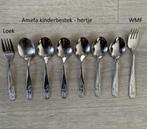 kinderbestek hertje hert, Amefa + WMF bestek lepels, vorkjes, Gebruikt, Ophalen of Verzenden, Rvs of Chroom, Vaatwasserbestendig