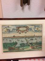 Oude ingelijste kaart van Campen ., Ophalen of Verzenden