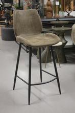 6 x leuke barkruk barstoel Barrel Bronx71 olijfgroen, Ophalen, Met voetsteun, 60 tot 90 cm, Leer