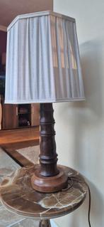 Vintage Houten Tafellamp Bamboe Stijl, Ophalen of Verzenden
