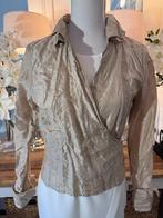 Chique Beige kreukel-wikkelblouse Mark, 36/S, ZGAN, Verzenden, Zo goed als nieuw, Maat 36 (S), Beige