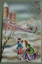 Dickens stijl 12 - vrouw krijgt bloemen - kerst jaren 50, Ophalen of Verzenden, 1940 tot 1960, Gelopen, Feest(dag)