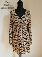 Zebra jurk beige zwart Zara Maat 40 M / L, Maat 38/40 (M), Zwart, Ophalen of Verzenden, Zo goed als nieuw
