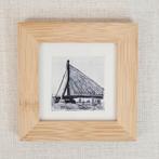 Ets Erasmusbrug Rotterdam 10x10 cm inclusief lijst, Ophalen of Verzenden