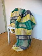 Supermooie vintage wollen deken AaBe geel groen grijs plaid, Ophalen of Verzenden, Gebruikt