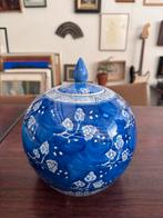 Chinese Pot met Deksel Blauw Wit Bloemmotieven Keramiek Anti, Antiek en Kunst, Antiek | Keramiek en Aardewerk, Ophalen of Verzenden