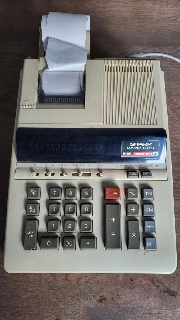 Sharp Compet CS-2630 Rekenmachine met Printer, Verzamelen, Elektronische Apparatuur, Computers en Rekenmachines, Ophalen of Verzenden
