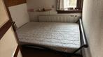 Stalen bed (140x200) met lattenbodem en matras, Huis en Inrichting, Slaapkamer | Bedden, Ophalen, Gebruikt, Zwart, 140 cm