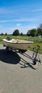 4.30m Sloep op trailer met 4 takt 4 pk Yamaha, Watersport en Boten, Sloepen, Ophalen, Gebruikt, Tot 10 pk, 3 tot 6 meter