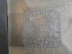 Mid Century Modern Helder Glas Vierkant Blok plafondlamp, Verzenden, Gebruikt, Glas, Jaren ’70 design