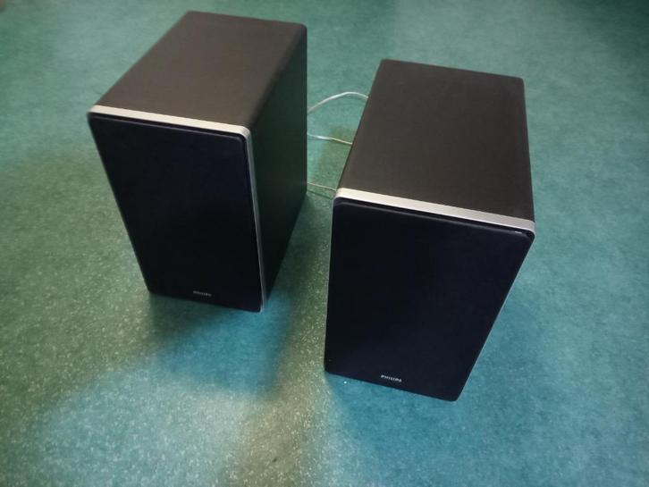 Boekenplank luidsprekers set Philips MCi500H (50Watt), Audio, Tv en Foto, Luidsprekers, Gebruikt, Front, Rear of Stereo speakers