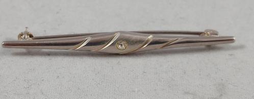 Zilveren Broche met steentje 835 zilver, Sieraden, Tassen en Uiterlijk, Broches, Zo goed als nieuw, Zilver, Zilver, 4 tot 7 cm