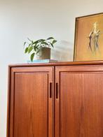 Vintage wandmeubel teak hout legkast jaren 50/60, Ophalen, Teakhout, Minder dan 150 cm, 150 tot 200 cm