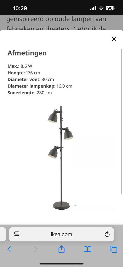 Hektar Staande Lamp - 3 Spots, ZGAN, Huis en Inrichting, Lampen | Vloerlampen, Zo goed als nieuw, 150 tot 200 cm, Metaal, Ophalen