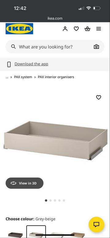 2 Nieuwe Komplement Beige Lades voor PAX Kast