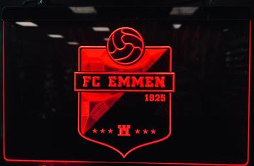 FC Emmen logo reclame ledlamp rood led wanddeco lamp deco  beschikbaar voor biedingen