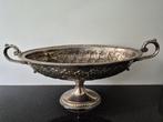 Antieke verzilverde/zilverkleurige Fruitschaal met Bloemen, Antiek en Kunst, Antiek | Goud en Zilver, Ophalen of Verzenden