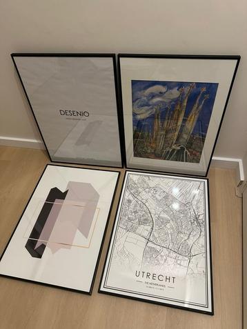 Desenio Metalen lijst zwart, 50x70 cm, set van 4 stuks beschikbaar voor biedingen