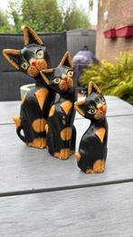 3 Houten poesjes, Antiek en Kunst, Ophalen of Verzenden