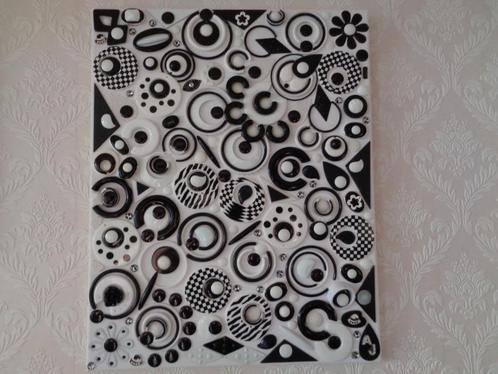 Schilderij Abstract Zwart Wit 40 x 50 cm Nr ZW 44, Antiek en Kunst, Kunst | Schilderijen | Abstract, Ophalen