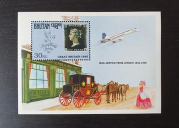 Bhutan 1990 Postzegels Penny Black Michel blok 295 postfris beschikbaar voor biedingen