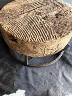 Houten Molensteen Salontafel, Huis en Inrichting, Ophalen, Gebruikt, 50 tot 100 cm, Rond