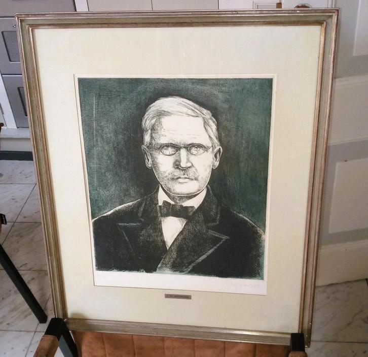 Ets van de oprichter van de raiffeisenbank, Antiek en Kunst, Kunst | Etsen en Gravures, Ophalen of Verzenden