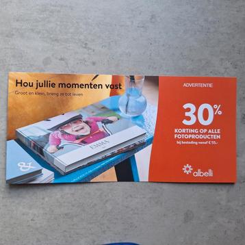 Albelli kortingsvoucher 30% korting fotoproducten tm 31 juli beschikbaar voor biedingen