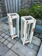 Stoere windlichten van oude kozijnen, Huis en Inrichting, Woonaccessoires | Kandelaars en Kaarsen, Ophalen, Gebruikt, 50 tot 75 cm
