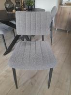 4 eetkamerstoelen grijs teddystof/staal, Huis en Inrichting, Stoelen, Ophalen, Zo goed als nieuw, Metaal, Vier
