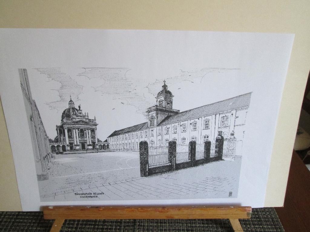 Tekeningen Dorpsgezichten West Brabant Jurgen Katzmann, Antiek en Kunst, Kunst | Tekeningen en Foto's, Ophalen of Verzenden