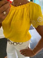 -0039- Italy, prachtige 100% linnen (off shoulder) top, S/M, Ophalen of Verzenden