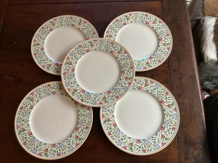 Villeroy & Boch - Virginia - borden (5x)., Huis en Inrichting, Keuken | Servies, Zo goed als nieuw, Bord(en), Overige stijlen