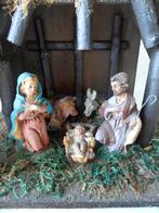 authentieke, grote kerststal incl. kerstgroep met 9 beelden, Ophalen of Verzenden