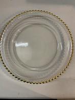 Luxe glazen onderborden gouden rand 33cm, Ophalen of Verzenden