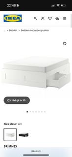 Brimnes bed 160x200, Ophalen, Wit, Tweepersoons, Zo goed als nieuw