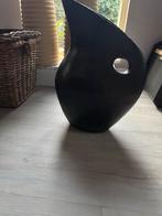 Zwarte aardewerk Stenen Vaas met Opening, Ophalen, Steen, Overige kleuren, 50 tot 75 cm