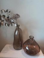 Bruine Glazen Vazen met Bloemen/Takken, Ophalen, Zo goed als nieuw, Overige kleuren, Glas