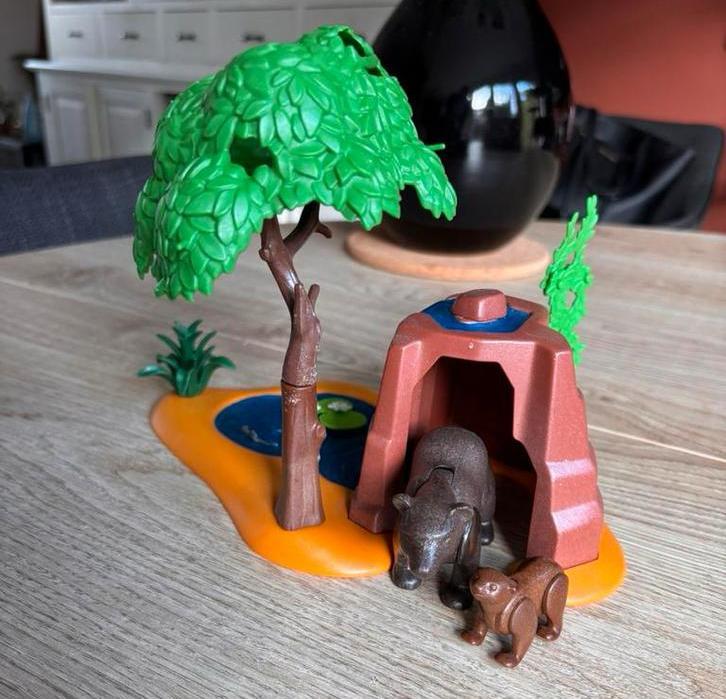 Playmobil beren grot dieren vis waterval, Kinderen en Baby's, Speelgoed | Playmobil, Gebruikt, Complete set, Ophalen of Verzenden