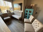 Complete en stijlvol: 3 eetkamer stoelen met bank, Huis en Inrichting, Stoelen, Ophalen, Gebruikt, Overige kleuren, Drie