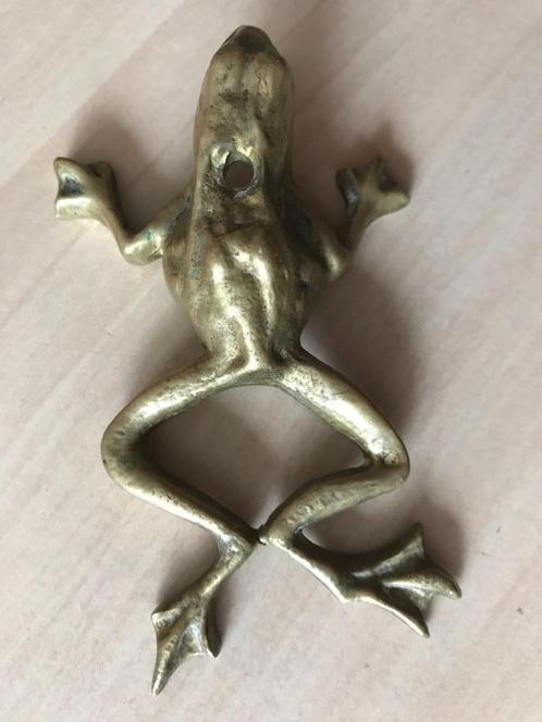 Koperen Kikker – Decoratief Beeldje (Frog, Wand, Antiek), Antiek en Kunst, Antiek | Koper en Brons, Ophalen of Verzenden