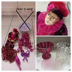 Kerstspullen fucsia roze, rood.  Alles in 1 koop € 10,-, Diversen, Ophalen of Verzenden, Gebruikt