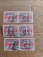 F93. 3 st. Guilloche of traliezegels, 7,5+2,5, gebruikt., Ophalen of Verzenden