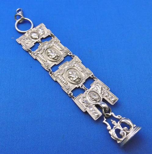 Antieke zilveren signet ketting Napoleon ca. 1800., Antiek en Kunst, Antiek | Goud en Zilver, Zilver, Ophalen of Verzenden
